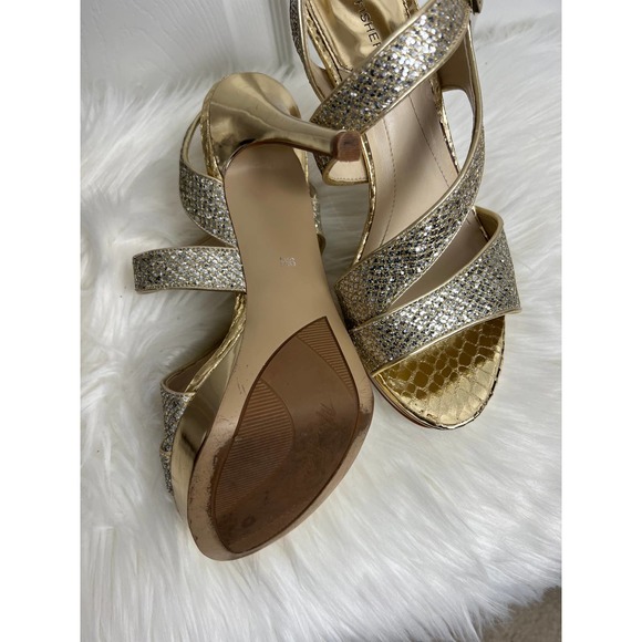 Marc Fisher High Heels Gold Sparkle Size 9 - Picture 4 of 5